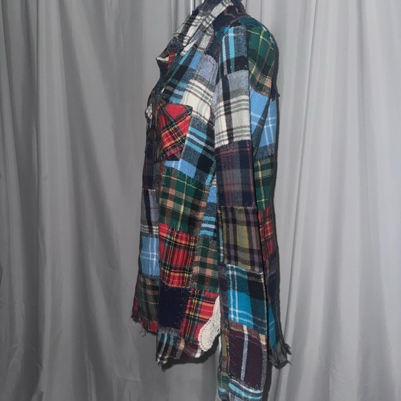 We The Free Free People Lost in Plaid Flannel Shirt RARE - Picture 7 of 11